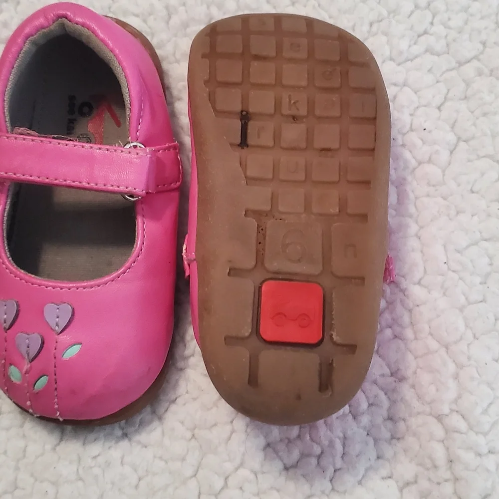 See Kai Run- Toddler Pink Shoes with Heart/Flower Design